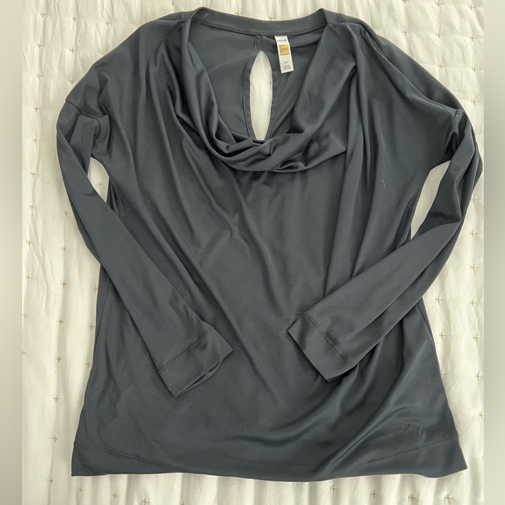 Lole black Cowl Neck Long Sleeve active Top 100% Polyester never worn
